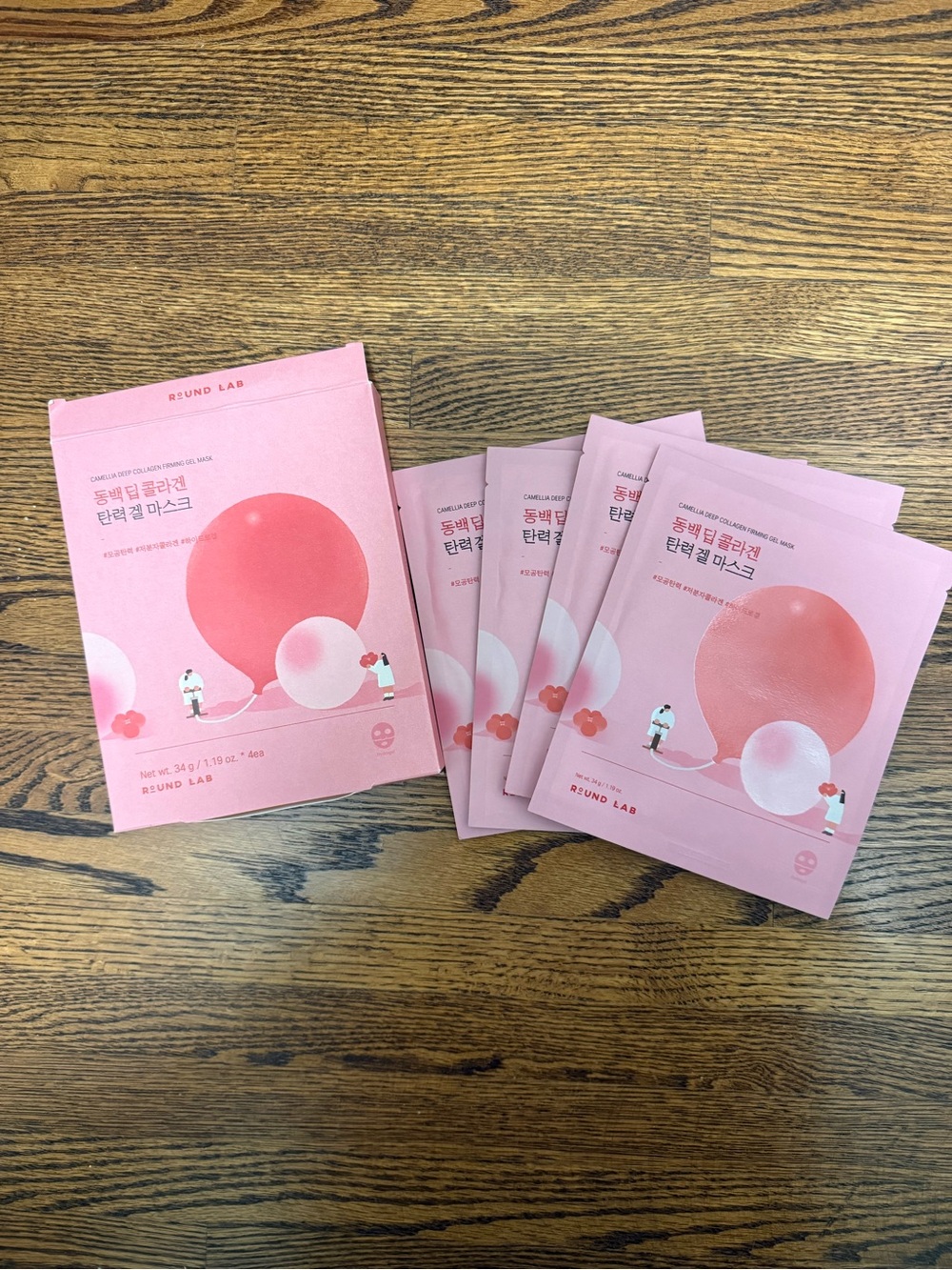#14-15 K-Care: Round Lab Camellia Deep Collagen Firming Gel Mask (4 pack)